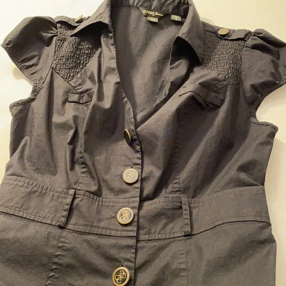 Vintage Y2K Guess Black button down tunic / dress - Picture 10 of 13